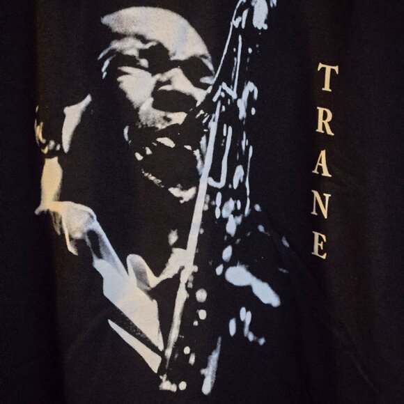 NEW. NEVER WORN. LARGE John Coltrane Graphic Trane Jazz Crew Neck T-Shirt. - Picture 2 of 4